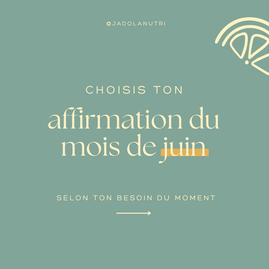 Pour le mois de juin, je nous souhaite &agrave; tou.te.s de la l&eacute;g&egrave;ret&eacute;, des moments pr&eacute;cieux avec nos proches et beaucoup de soleil ☀️

Commente l'affirmation que tu as choisie pour te suivre en juin 🥰 

#nutrition #nutr