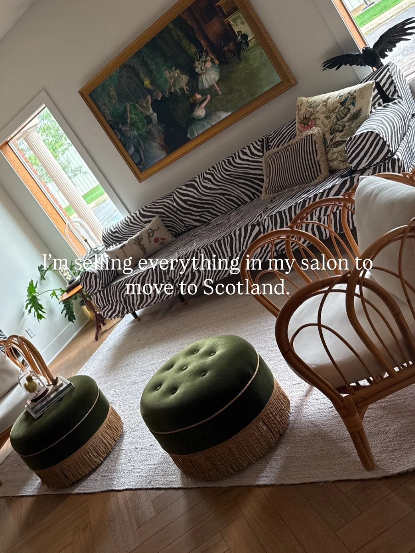 I&rsquo;m selling everything in my salon&hellip; to move to Scotland.

I&rsquo;m not downsizing.
I&rsquo;m not pivoting.
I&rsquo;m not &ldquo;letting go.&rdquo;

I&rsquo;m making room for an entirely different life. 

One that doesn&rsquo;t revolve a
