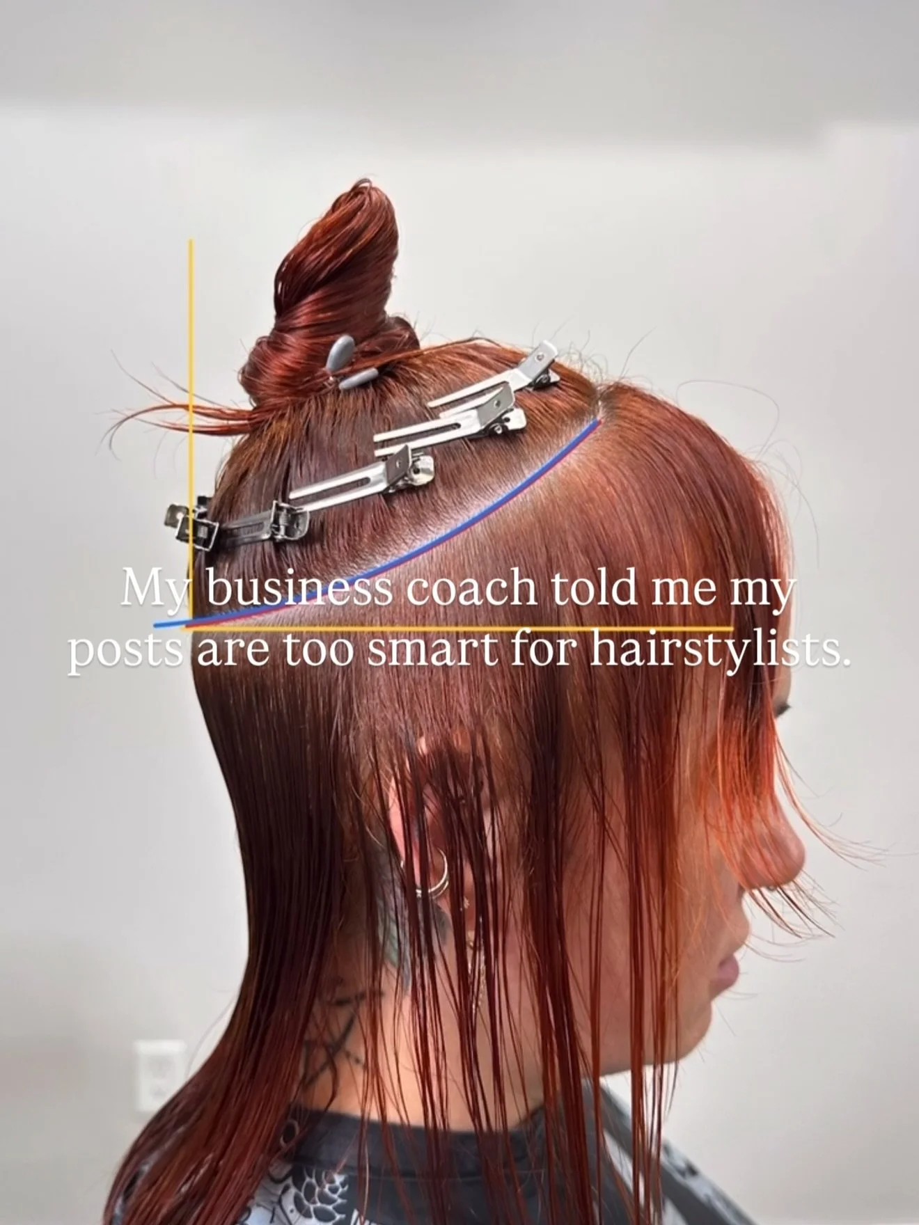 My business coach told me my posts are too smart for hairstylists&hellip;
Cosmetology is for people who aren&rsquo;t smart enough for college, right?

Prove her wrong.

Stylists work with
&bull;biomechanics
&bull;surface planes
&bull;tension pathways