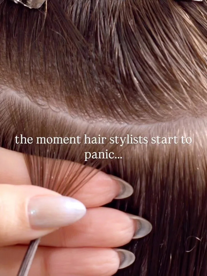 The moment stylists panic about tension&hellip;

Tension isn&rsquo;t the enemy&hellip;sustained manual tension is.
&amp; most stylists were not taught what that means...

Control comes before compression.

&amp; if you skip that step, you start blami