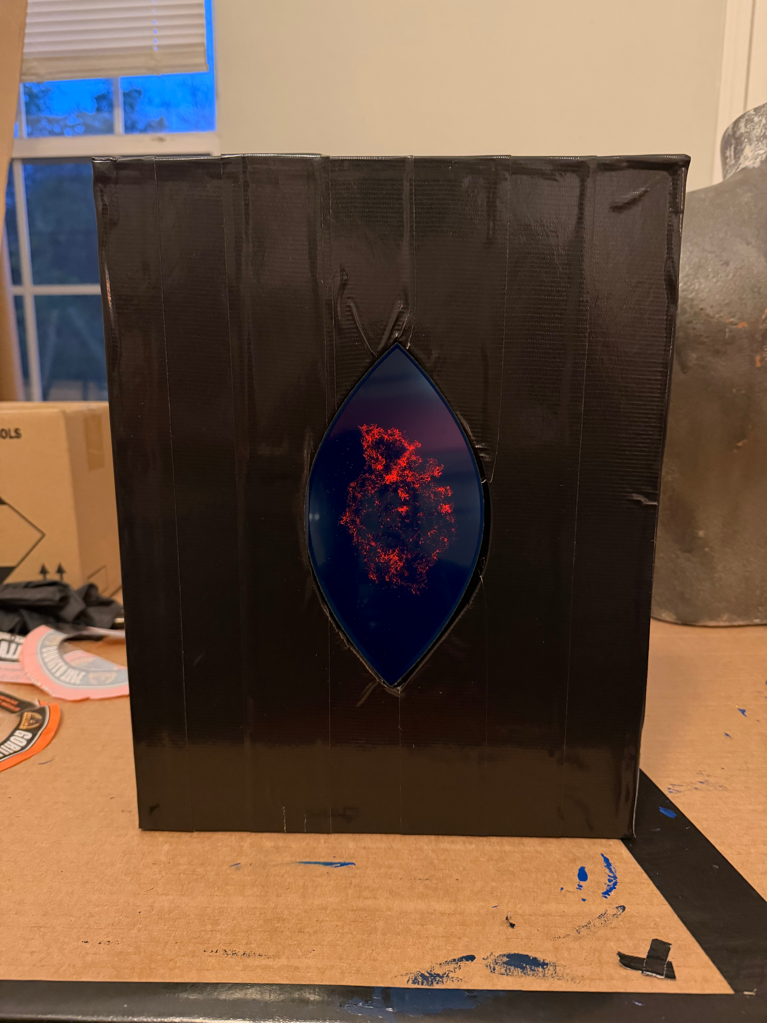 "The Heart Wants What The Heart Wants", Wood, Tape, Electronics, Custom Software, Video Art, 9"x12"