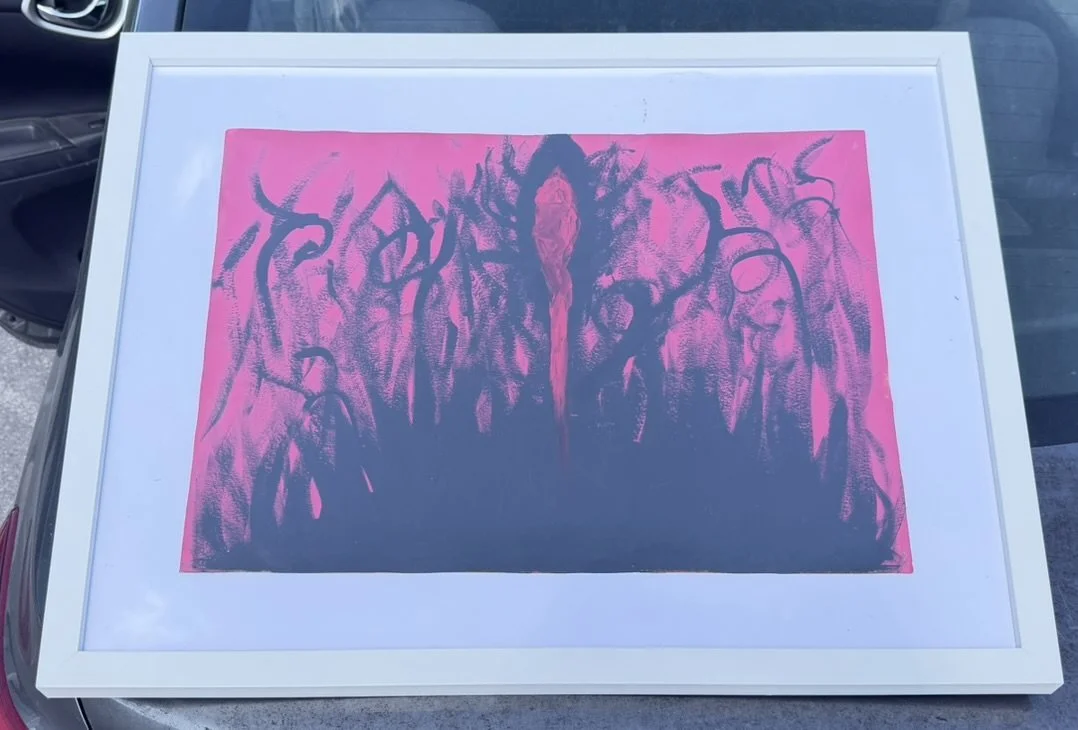 "The Flame", Spray Paint and Acrylic on Paper, 18"x24"