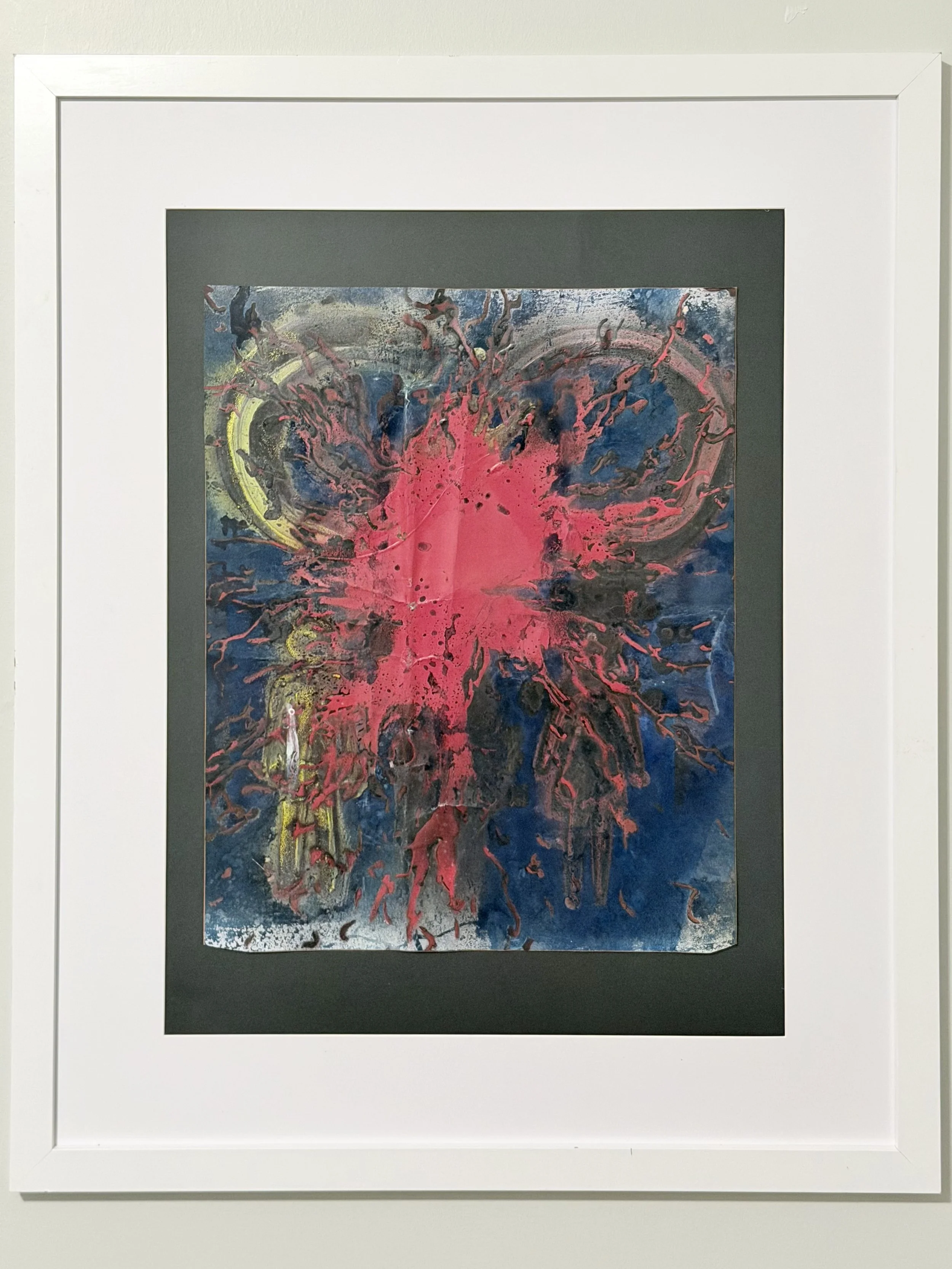 "Back To Friends" -- Cyanotype and Spray Paint on Paper --18in. x 24in.