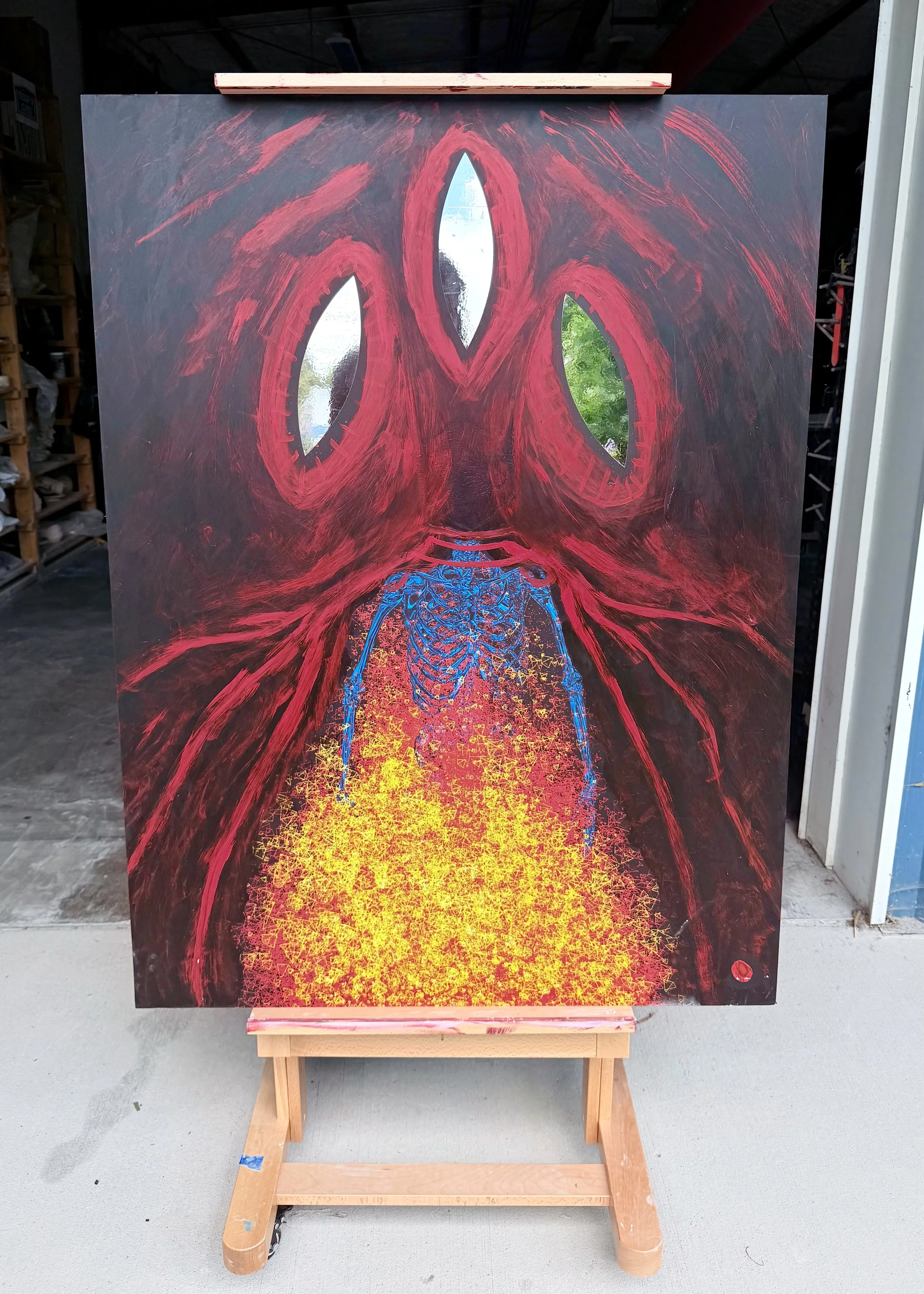 "Untitled Self Portrait 3" -- UV Ink, Acrylic, and Adhesive Vinyl on Aluminum Composite Panel -- 36in. x 48in.