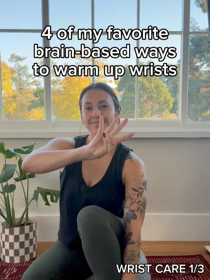 I&rsquo;ve been diving back into my handstand exploration (thanks for the nudge, ankle injury!), and wanted to share some of my go-tos for wrist care! 

Stretching and strengthening are important, but your brain decides how safe it feels to move, and