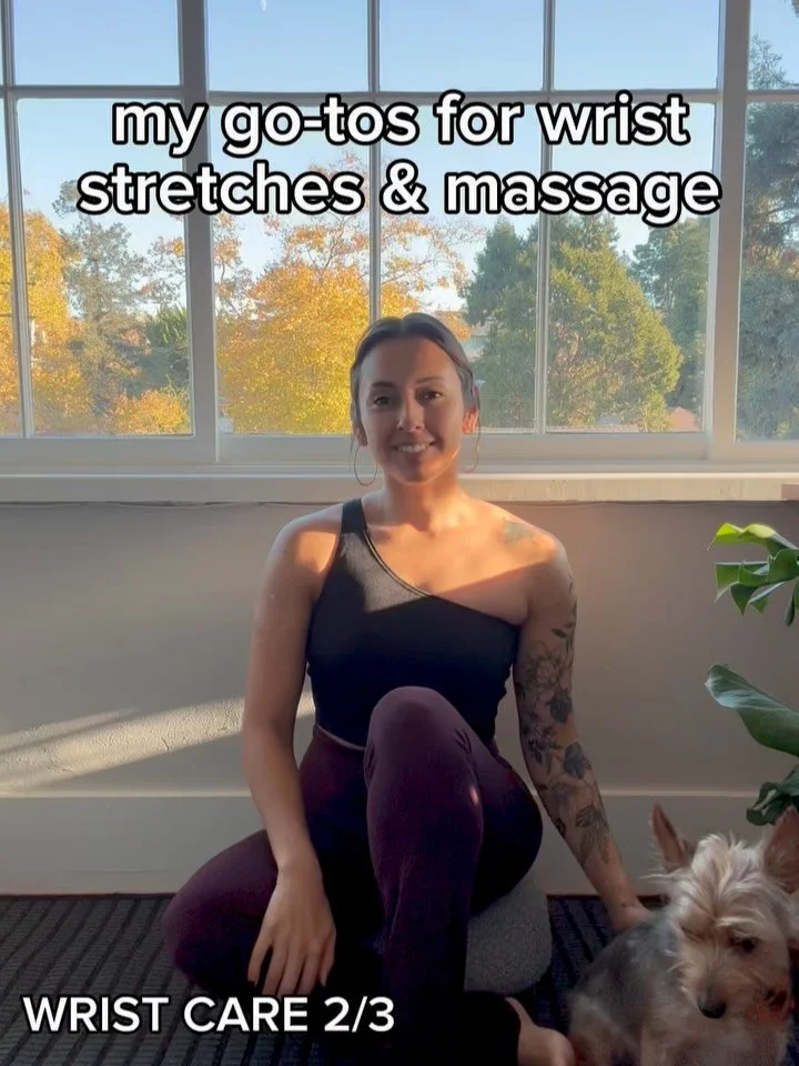 We&rsquo;re back for part 2 of my wrist care series looking at some of my go-tos for stretching and massaging the wrists! 

I use these during warm-up, cool down, and even mid-practice - malasana forearm massage is especially nice during mid-practice