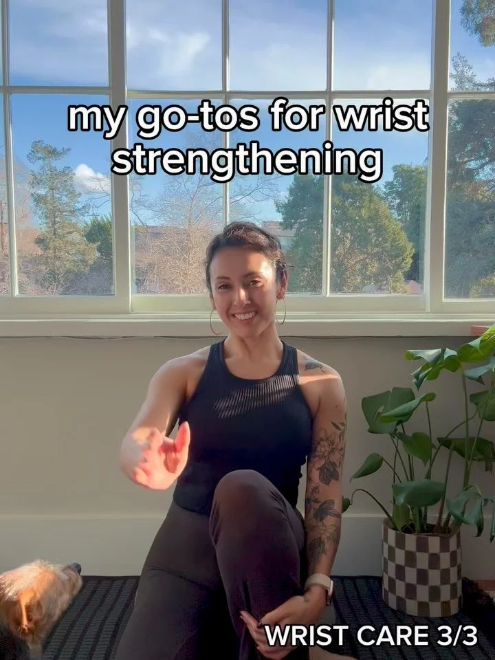 We&rsquo;re wrapping up part 3 of my wrist care series with some of my favorite ways to strengthen around the wrists and hands! 

Especially when I was first building up my wrist strength and taking asana classes more regularly, I would do some of th