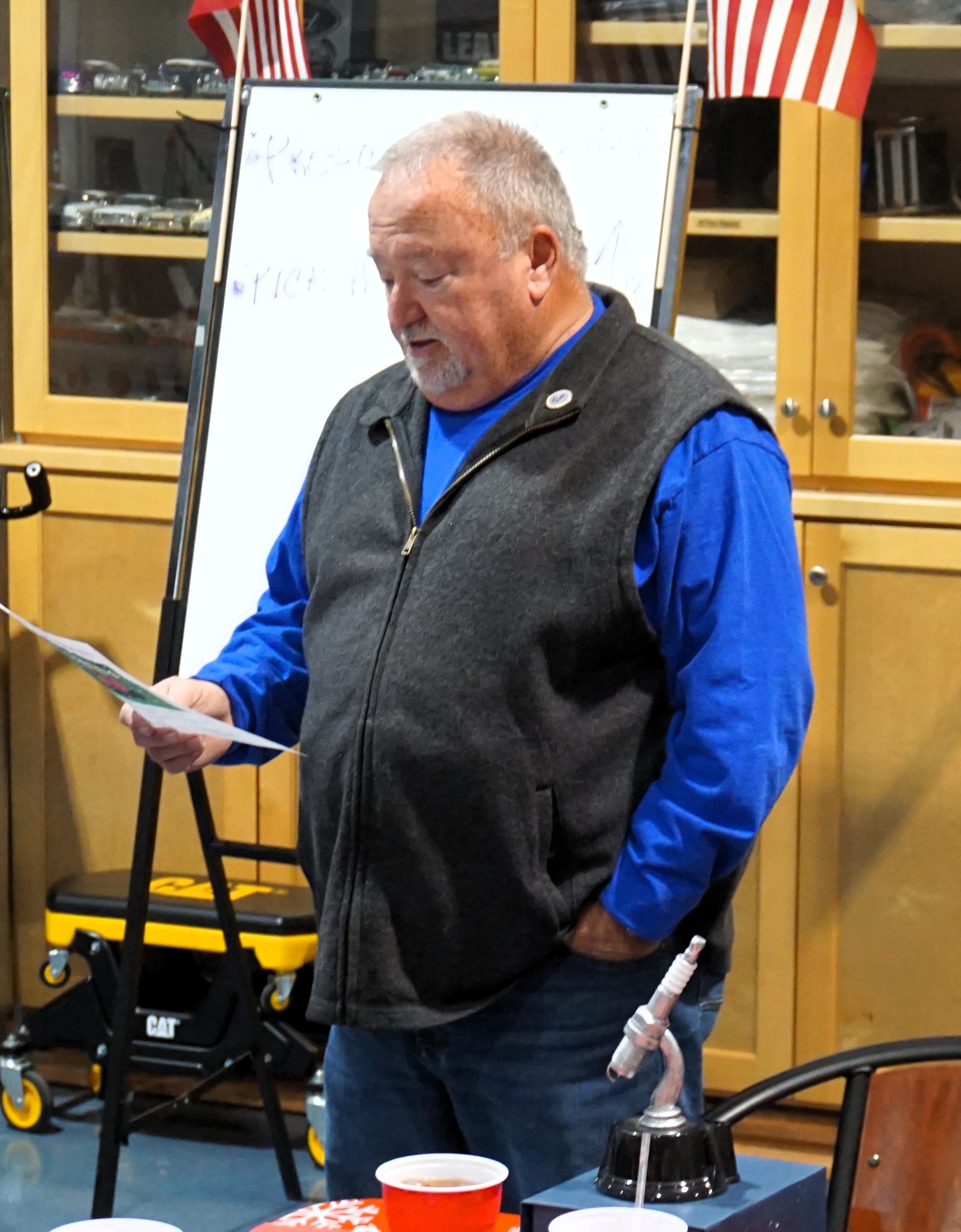 President Mark Smith announcing recipients of special awards.