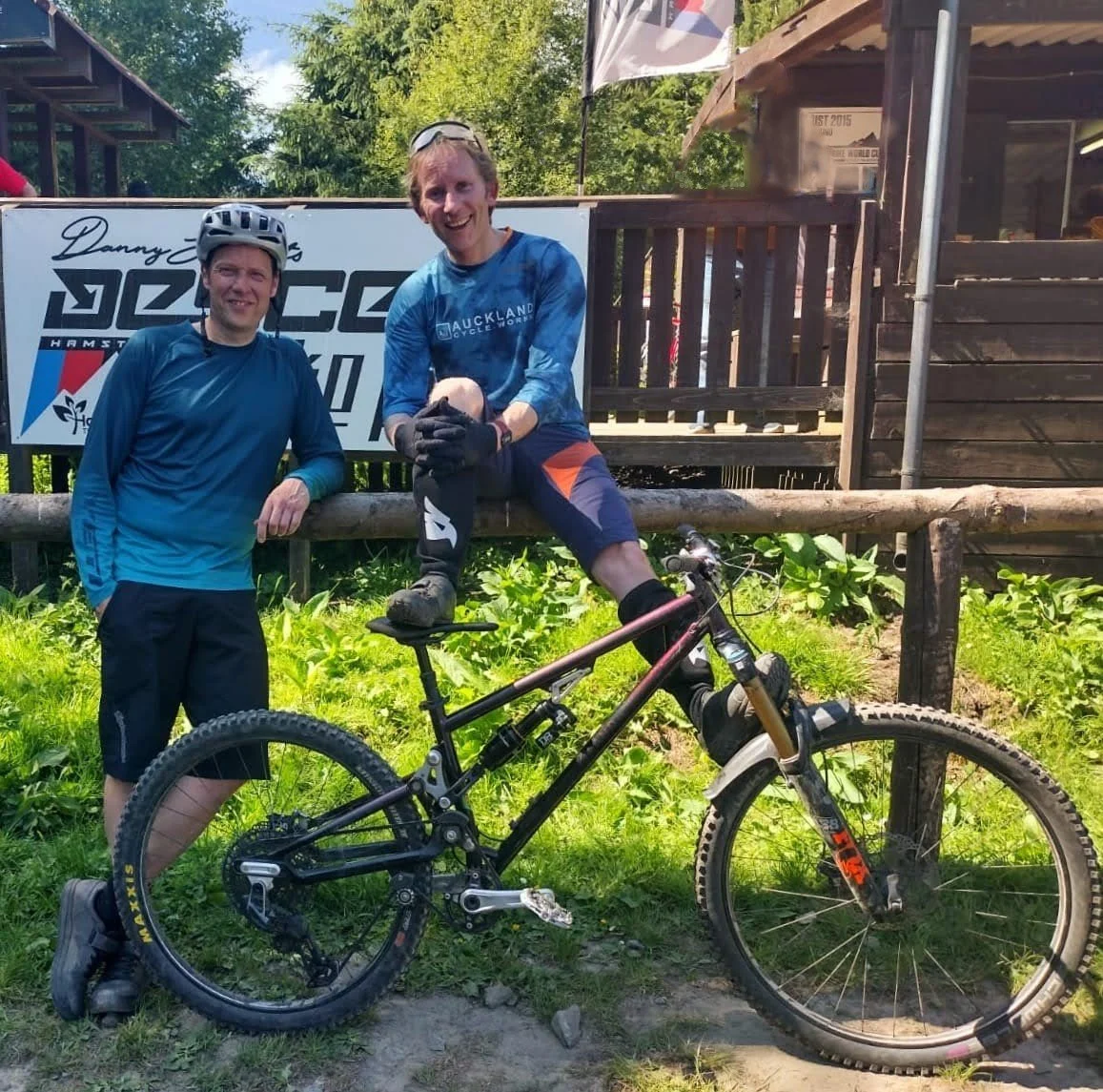Gary Ewing and Celyn Mitchell at Danny Hart's Descend Bike Park, at the NDH DH race 2024