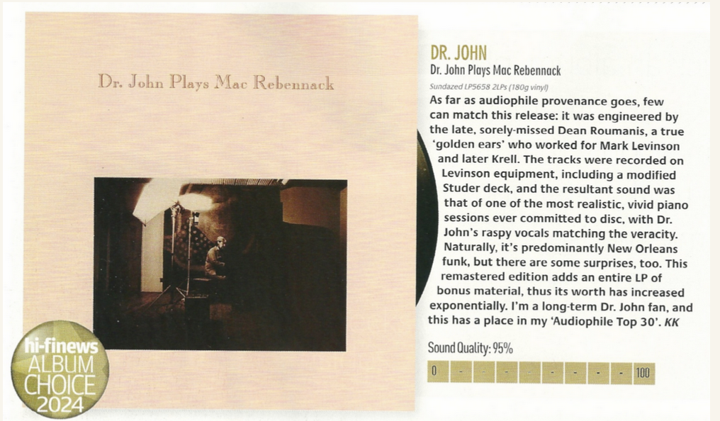 Hi-Fi News Audiophile Album of the Year — Pressed at CV!