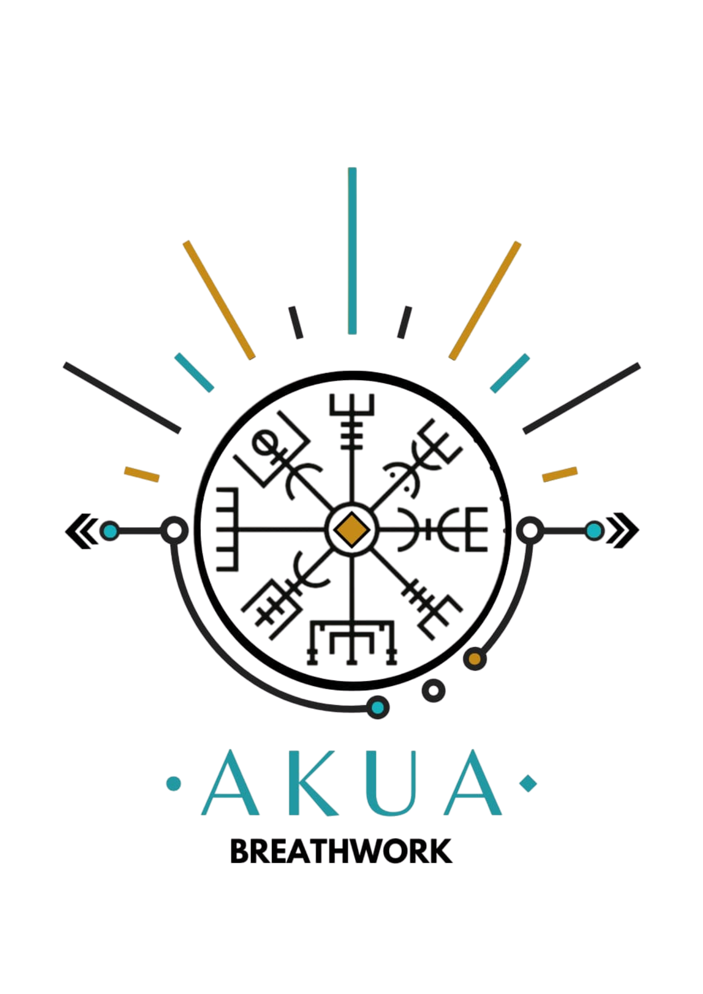 Logo di Akua Breathwork ispirato ad un antica bussola vikinga che anticamente mettevano sulla prua delle navi affinchè gli dei potessero indirizzarli