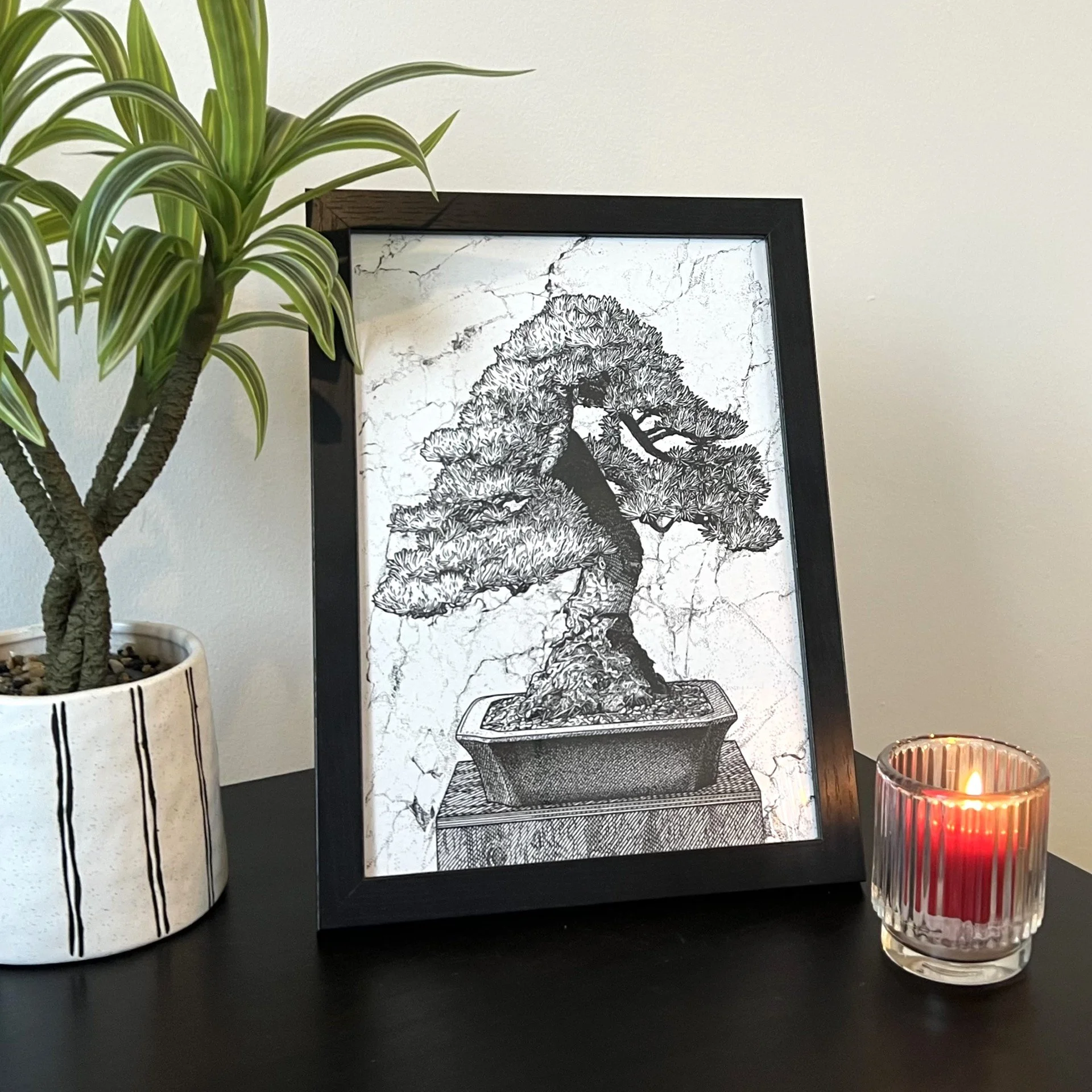 A4 Black wooden frame