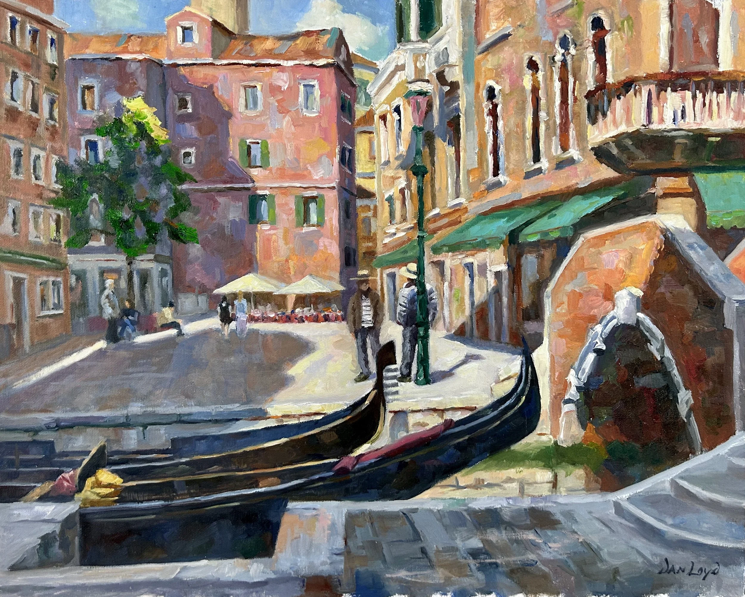 Gondoliers waiting for a fare.