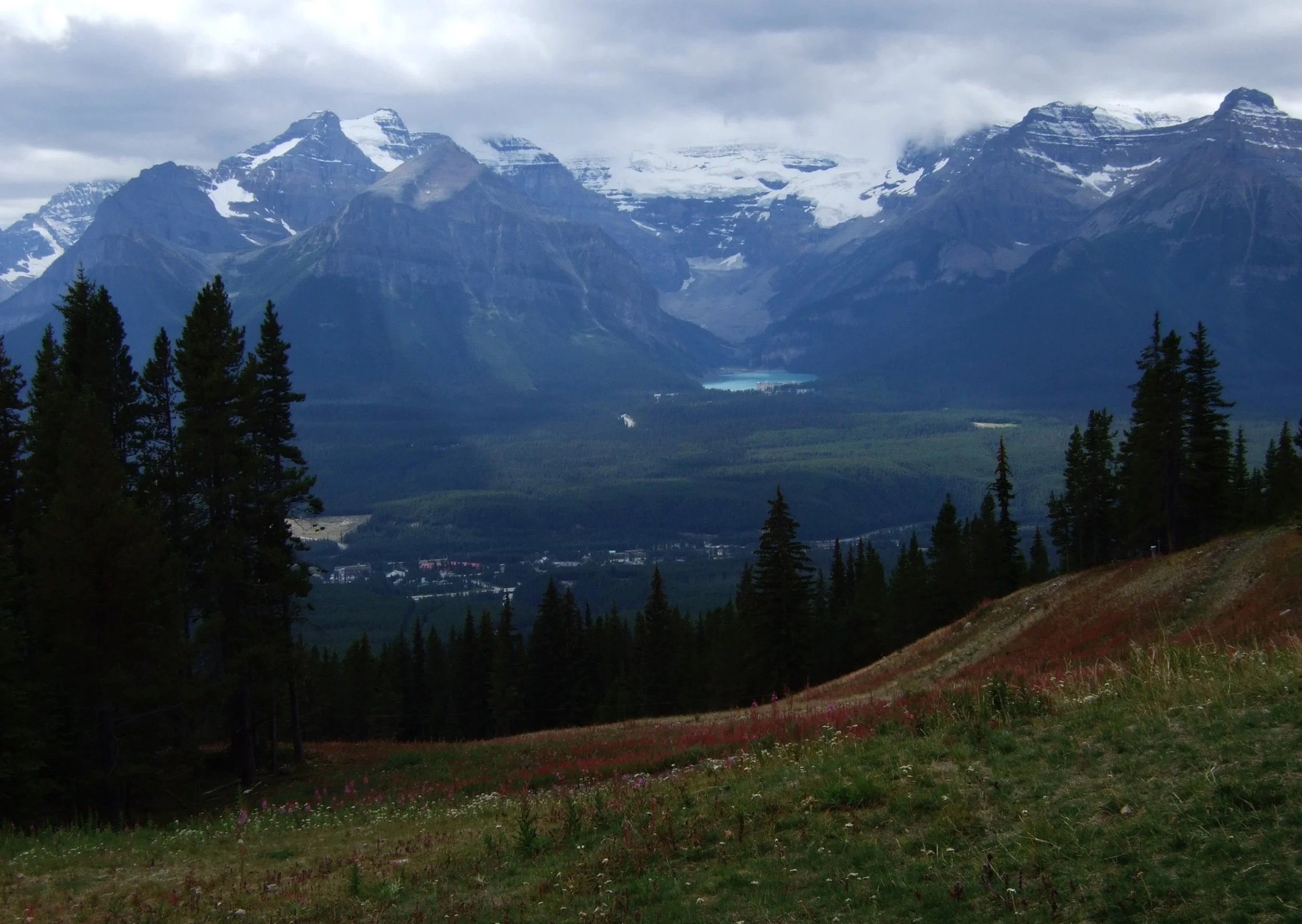 Looking at Lake Louise from far away