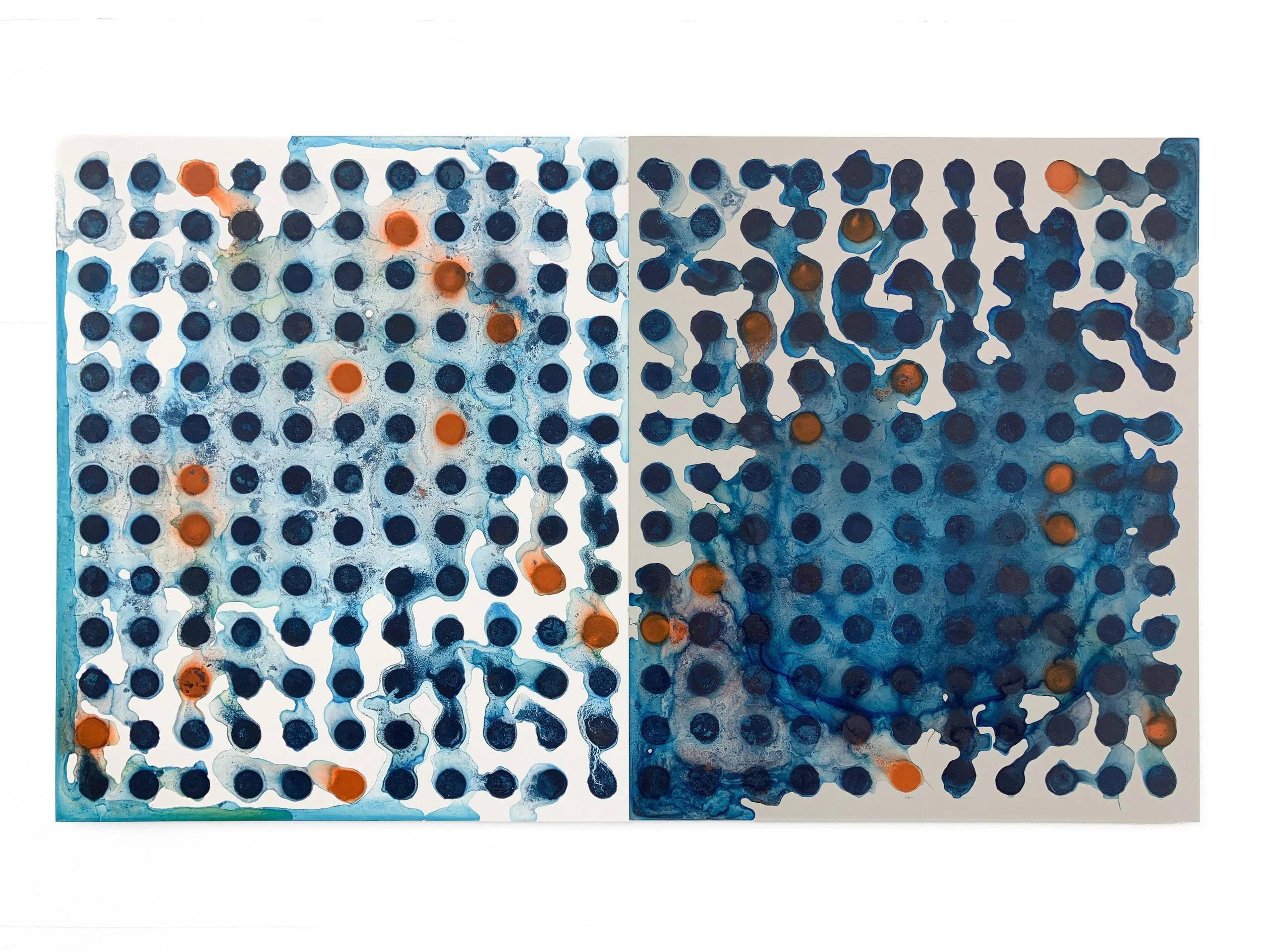 Chirality 5 & 6, Acrylic on cast Perspex, 135 x 225cm, 2026