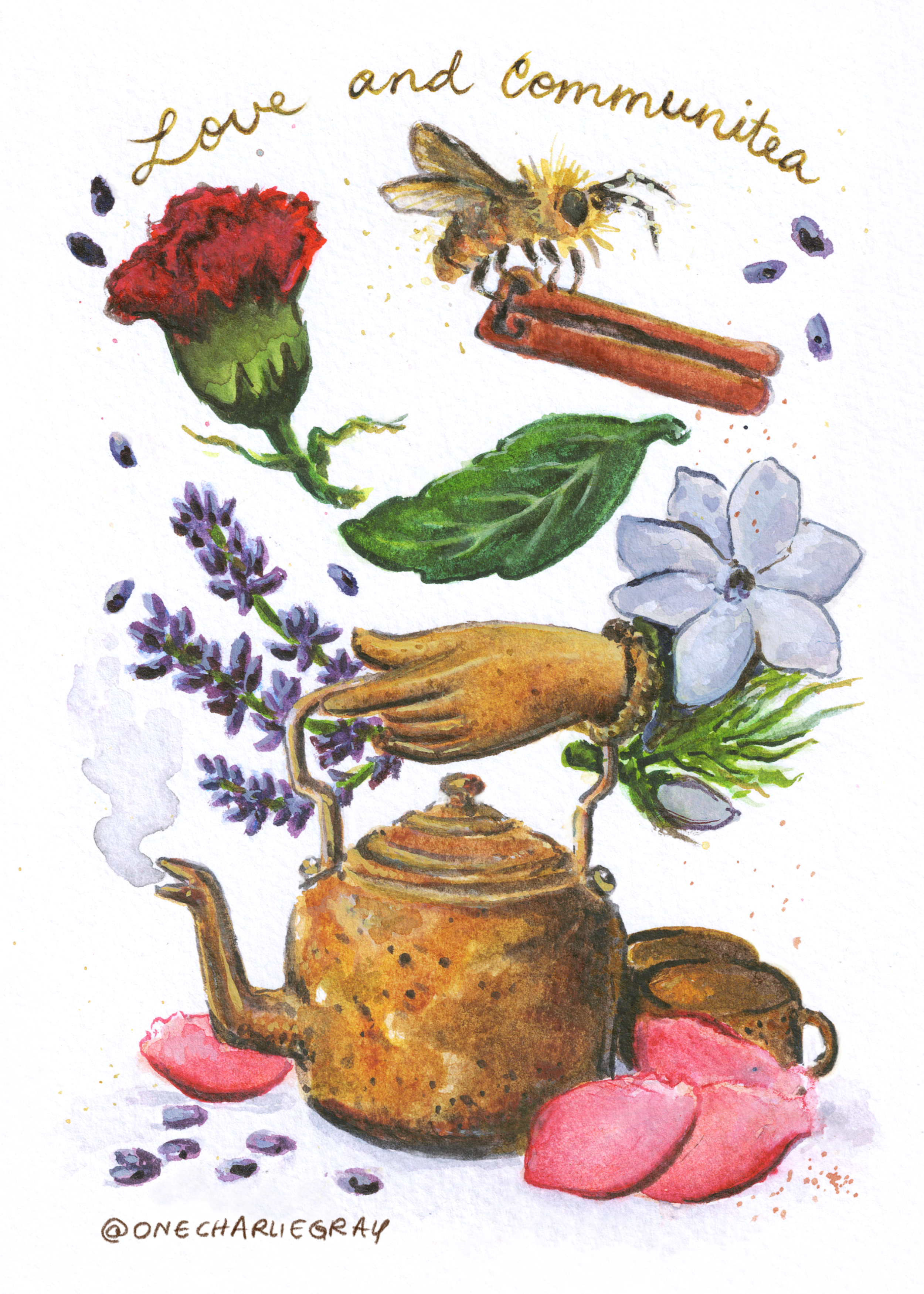 SPELL: LOVE & COMMUNITEA, waterolor & gouache, 2026