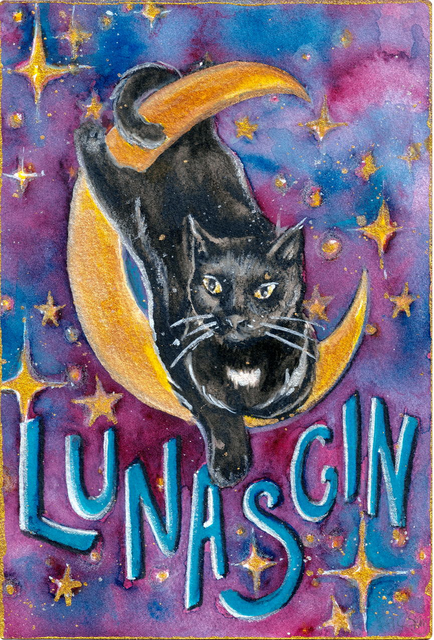 LUNA, watercolor & gouache, 2024
