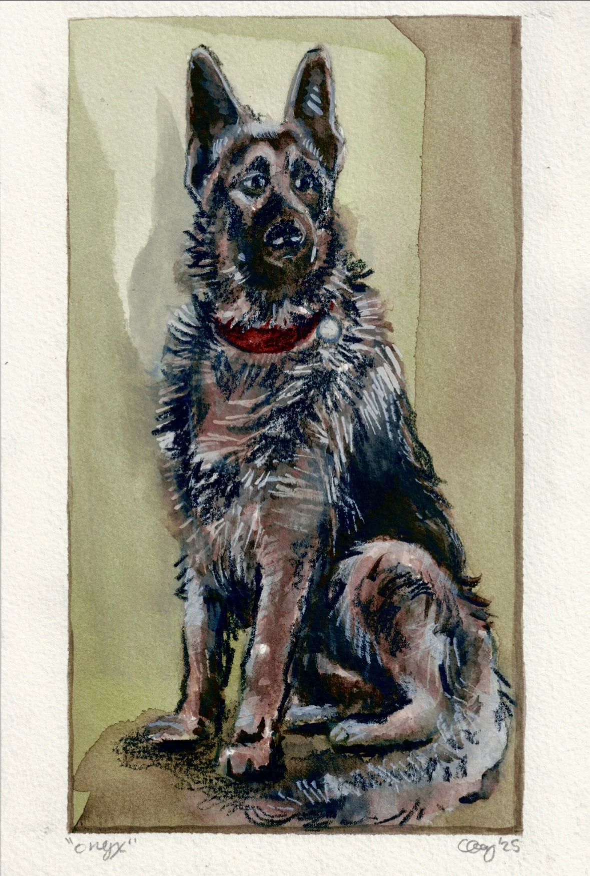 ONYX, watercolor & gouache, 2025