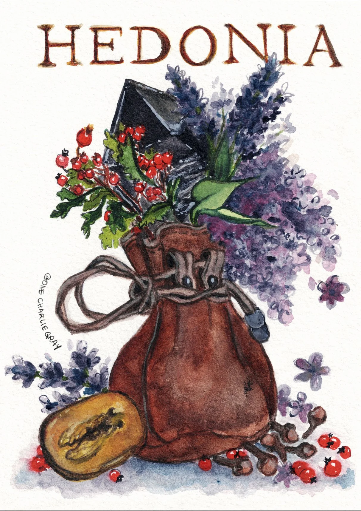 SPELL: HEDONIA, watercolor & gouache, 2026