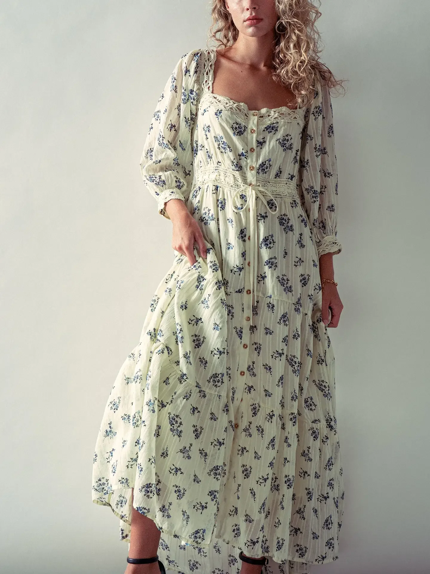 Floral Crochet Trim Maxi Dress.webp