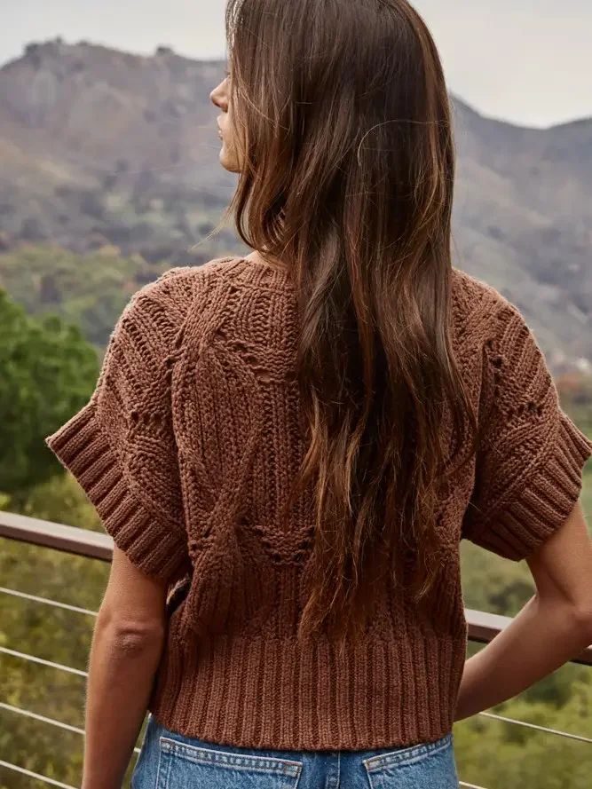 Crochet Knit Short Sleeve Top 3.webp