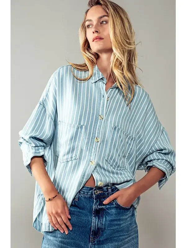 Casual Striped Button Down Collar Shirt 2.webp
