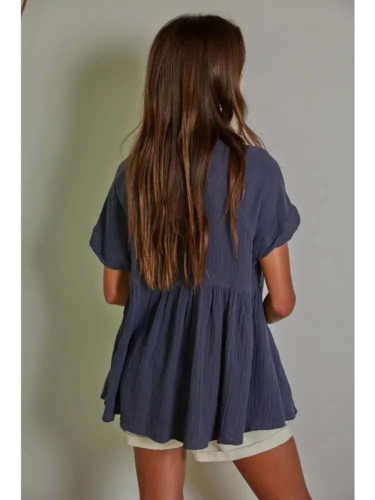 Plunged V-Neck Button Top 3.webp