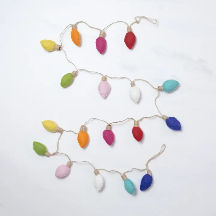 Vintage Felt Christmas Lights Garland