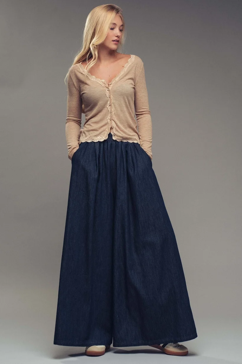 Lace Trim Button-Front Ribbed Knit Top (4).webp