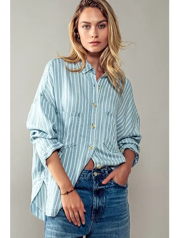 Casual Striped Button Down Collar Shirt 1.webp