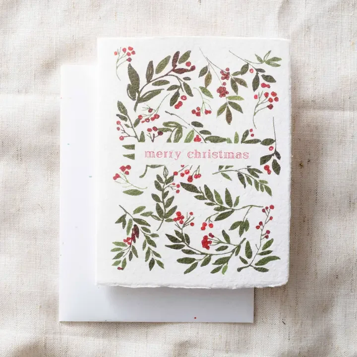 Merry Christmas Botanical - Greeting Card