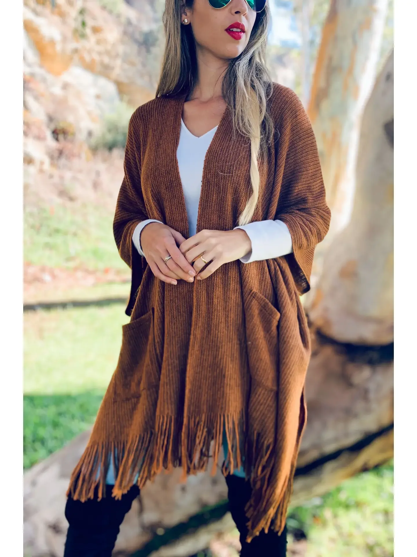 Camel Knitted Kimono Cardigan.webp