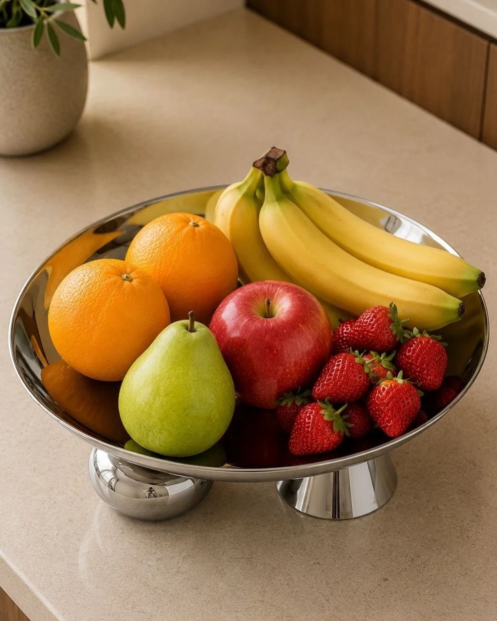 Charola Noa transforma cualquier espacio con elegancia y funcionalidad. Fabricada en acero inoxidable, un dise&ntilde;o atemporal que realza la belleza de tu hogar.

Dise&ntilde;ada por Mois&eacute;s Asse, esta pieza es perfecta para exhibir frutas, 