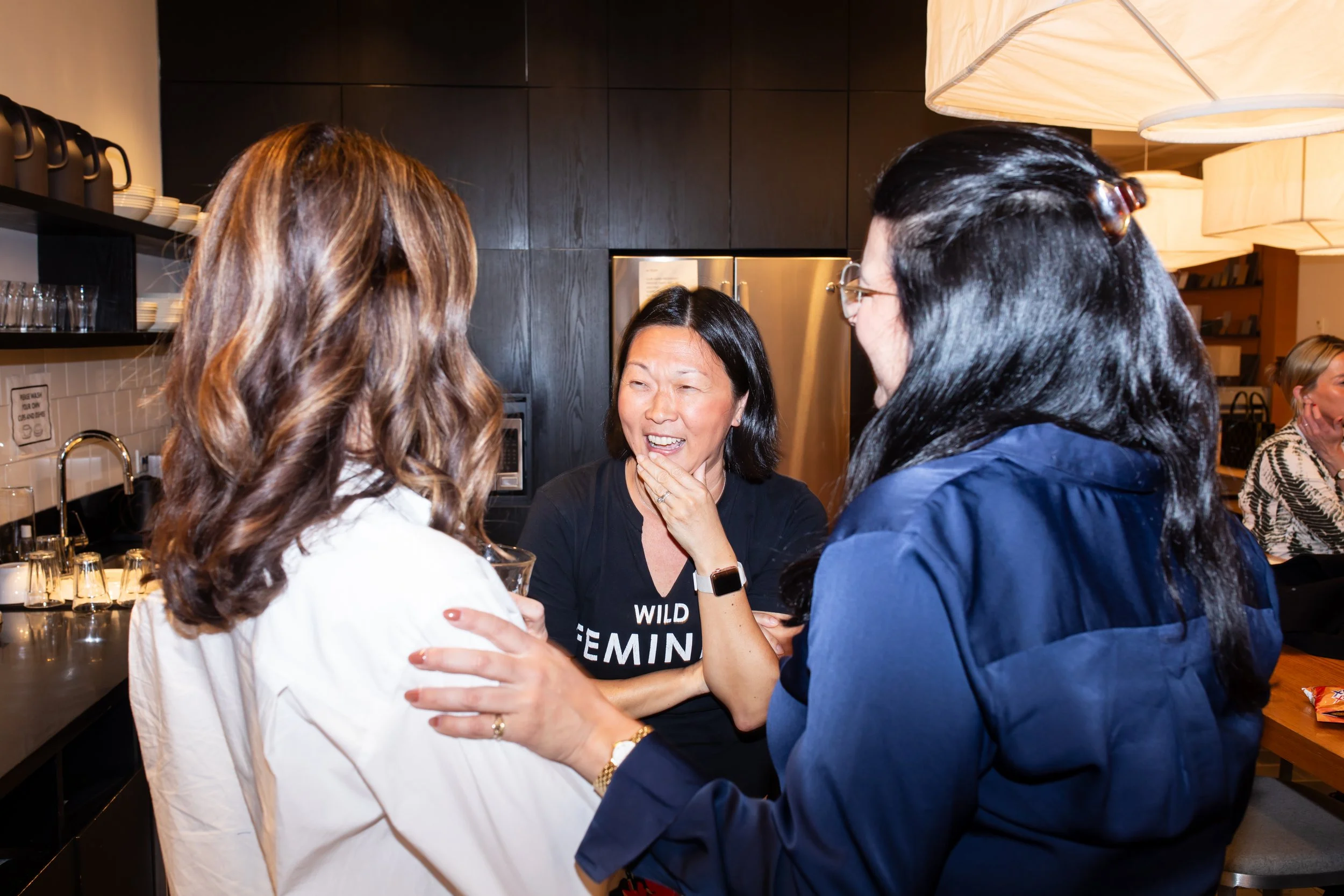 women networking and talking