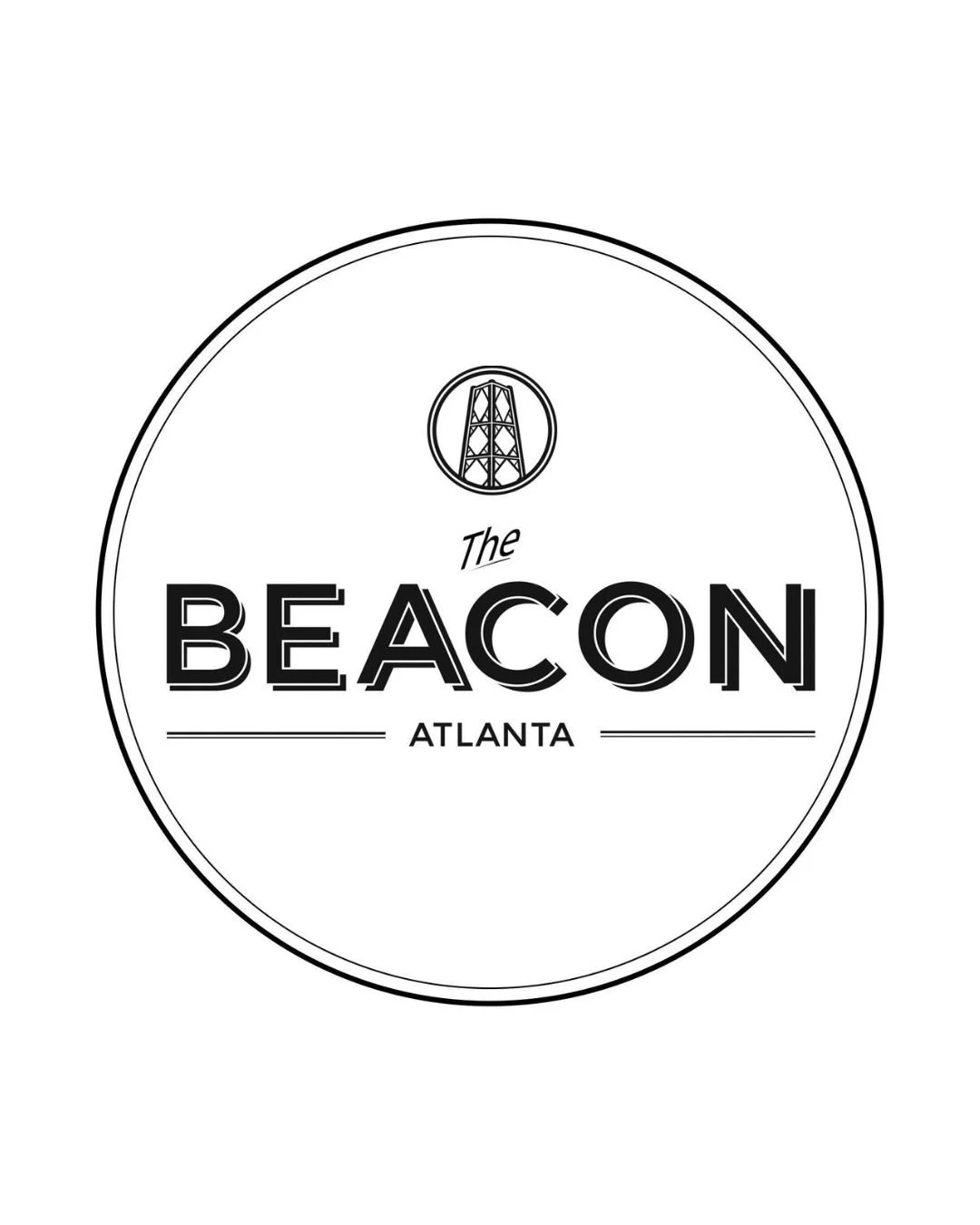Logo of The Beacon Atlanta with a circular design and lighthouse icon.