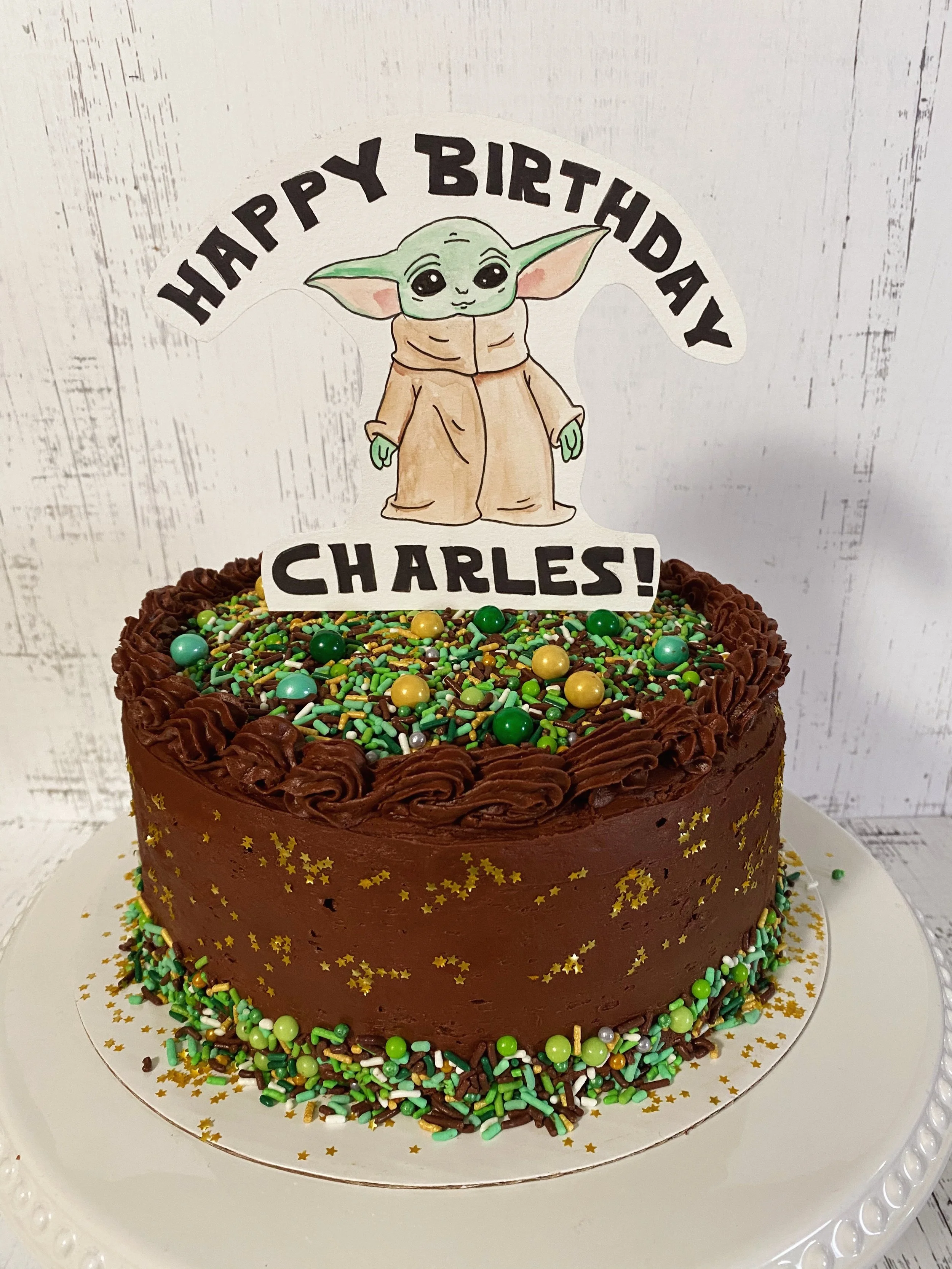 Double coffee chocolate cake with chocolate fudge frosting