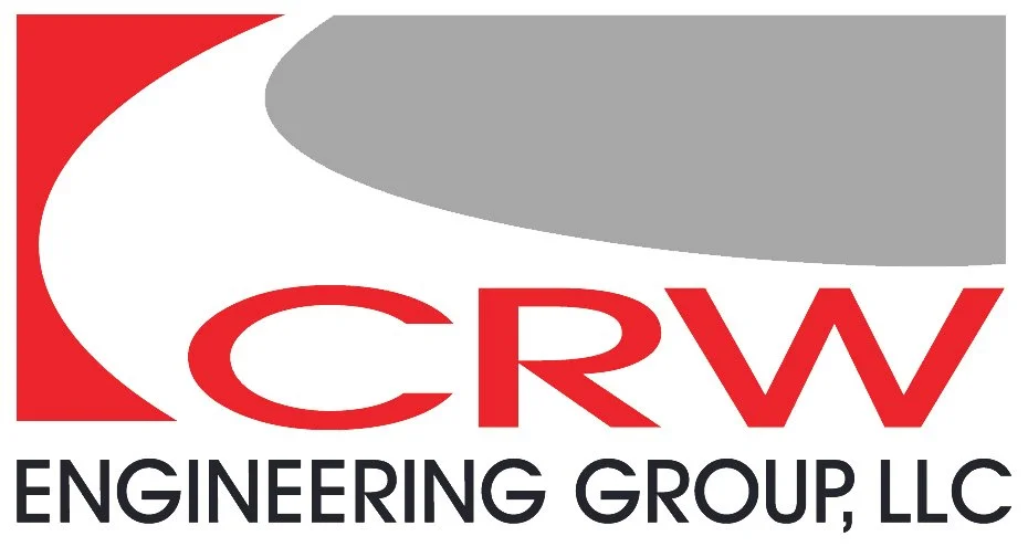 Logo of CRW Engineering Group, LLC with red and gray design elements.