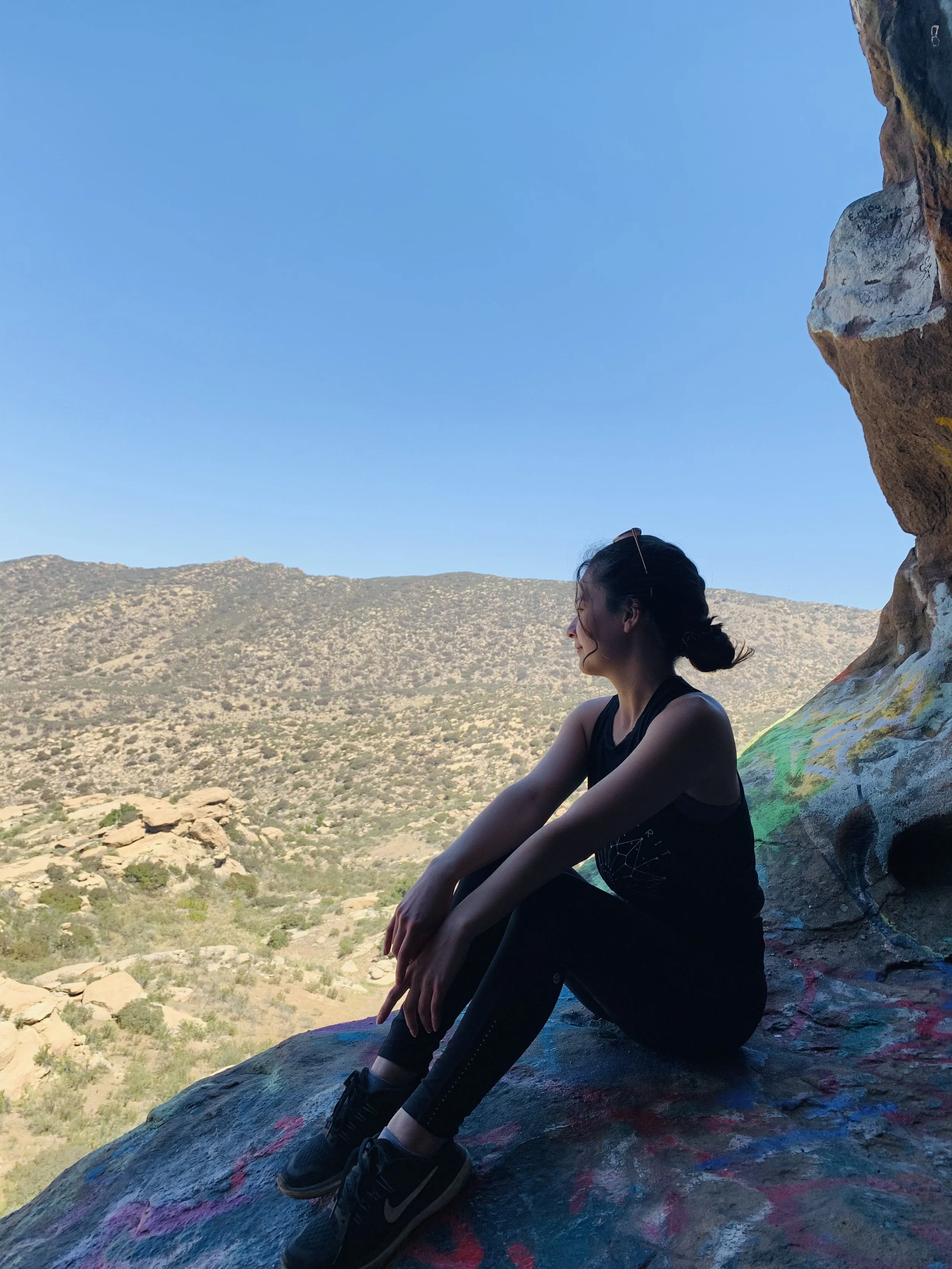 Life coach Jennifer Aw hiking