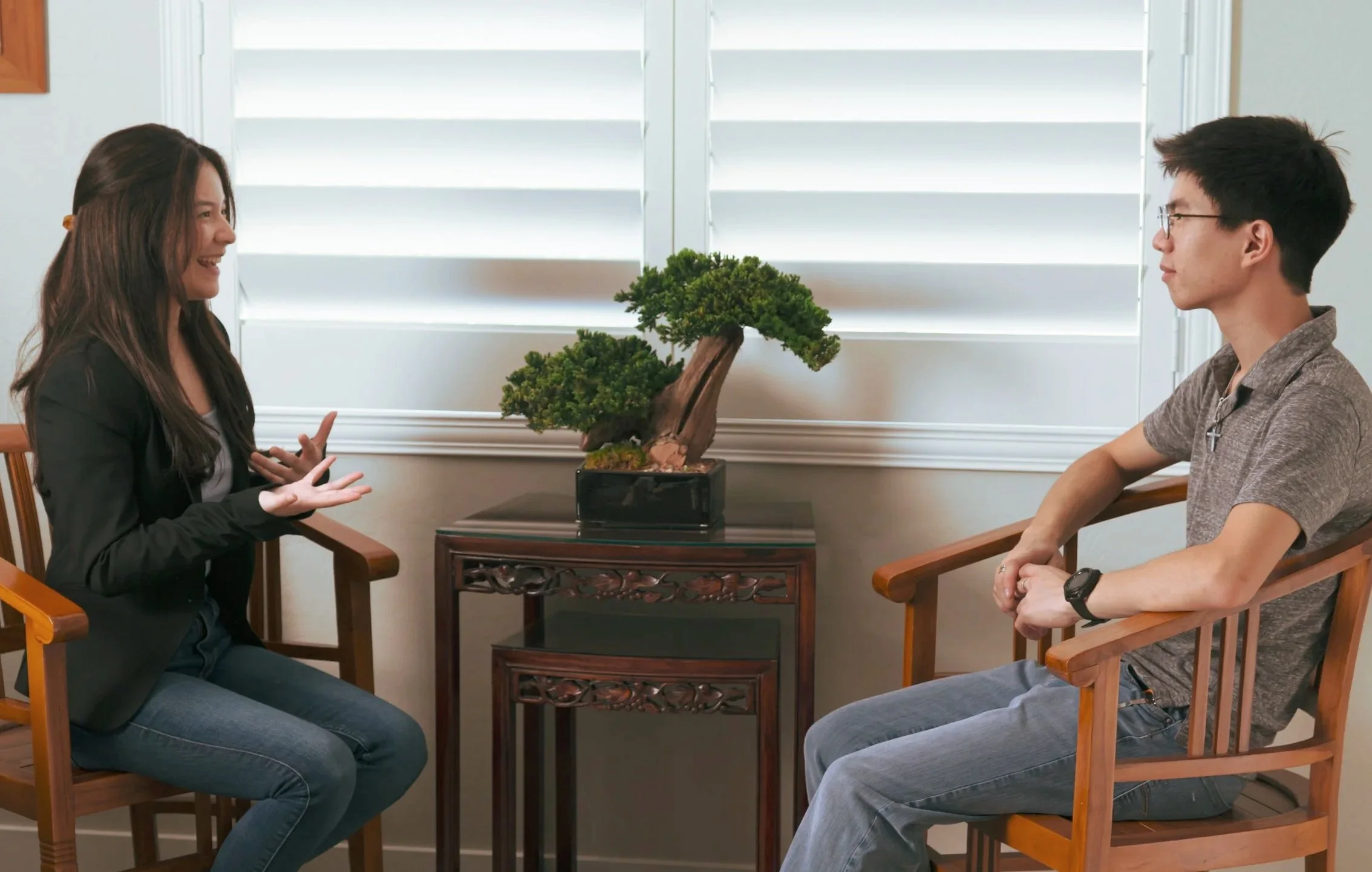 Life coach speaking with a client.