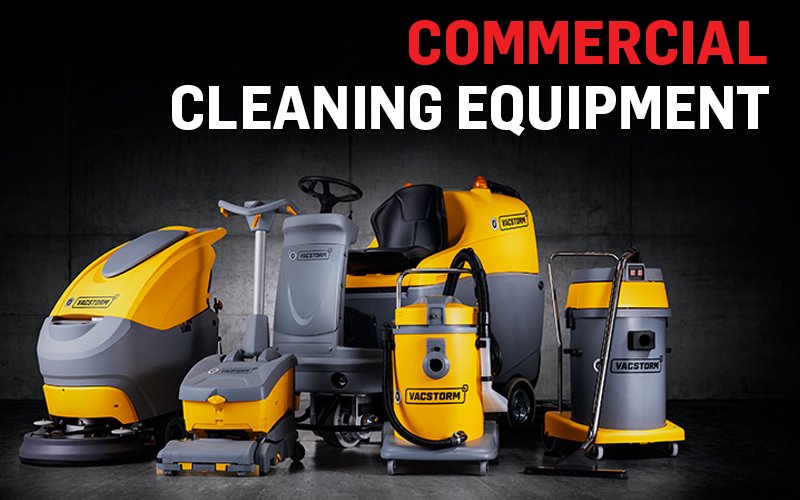 The line up for commercial cleaning equipment available at APCS.