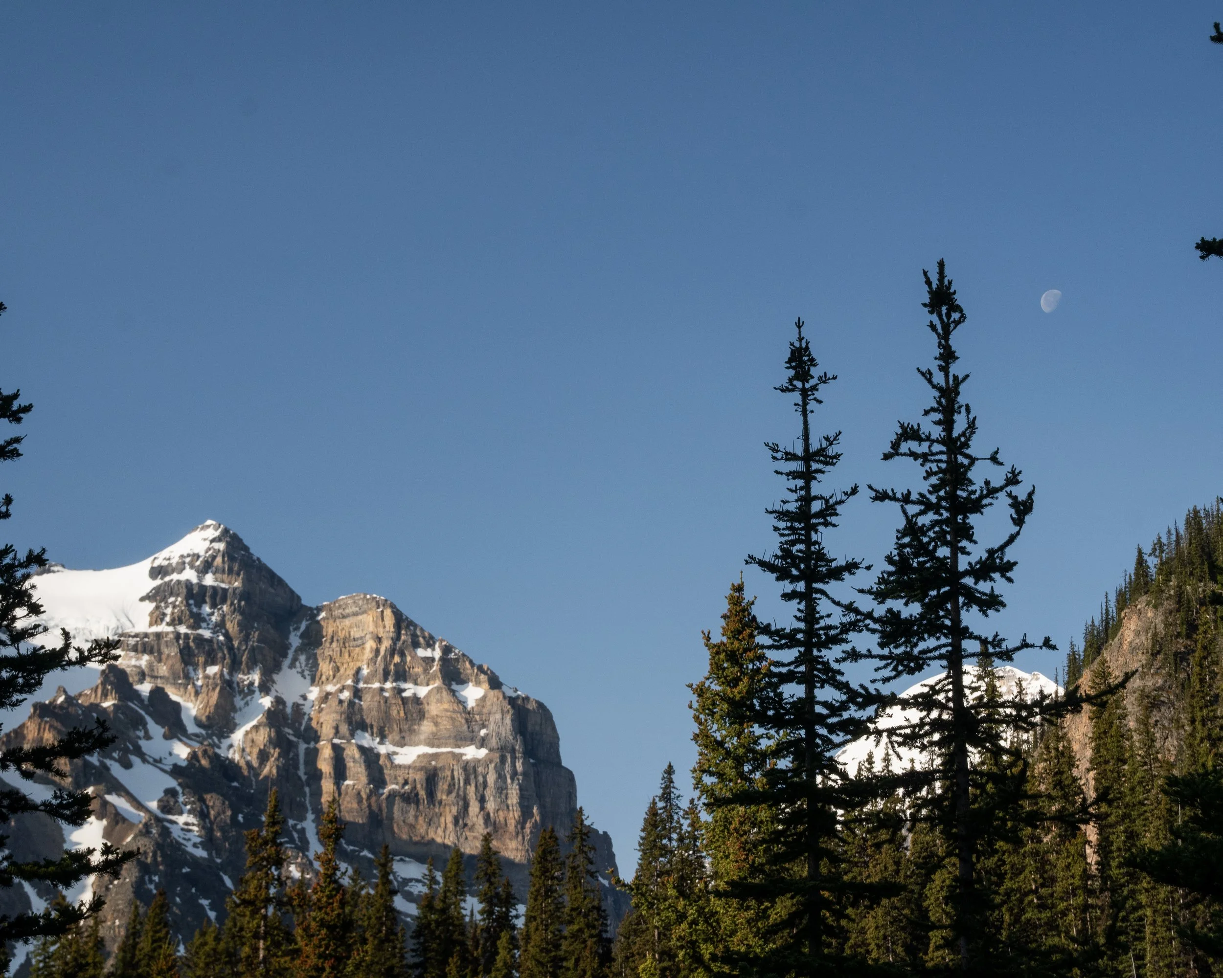 Moon in Banff National Park