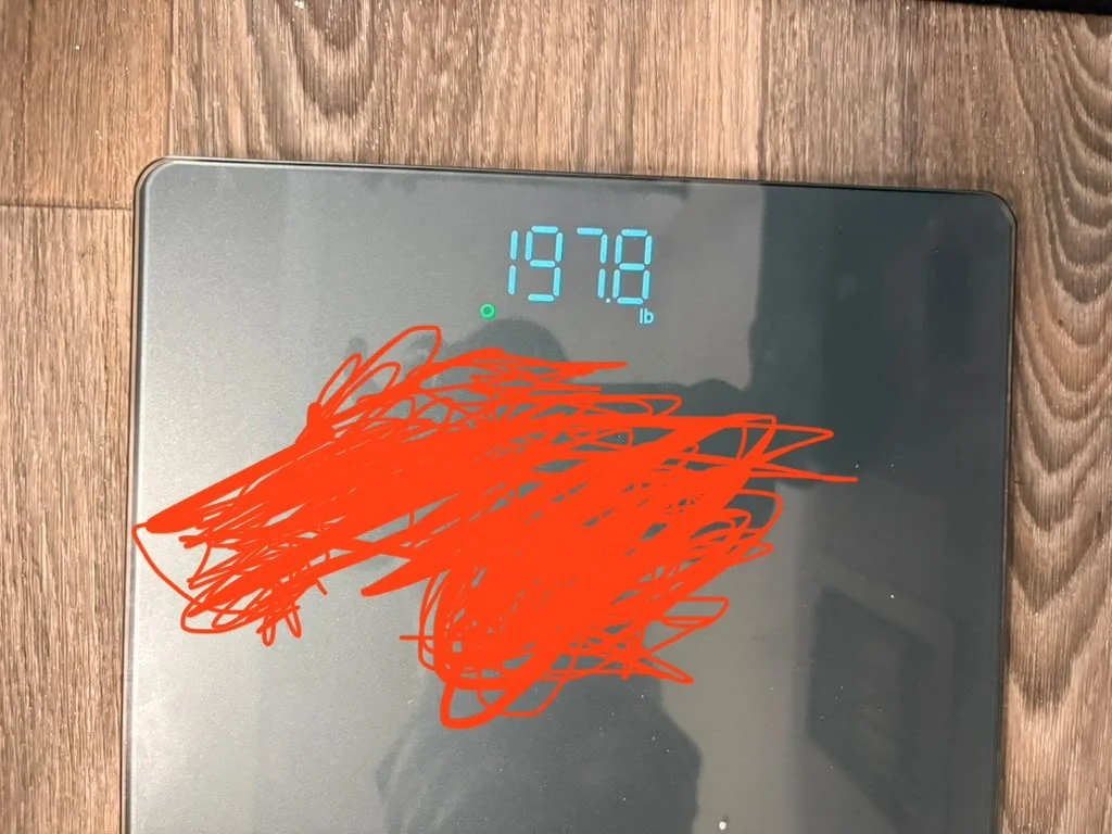 Brian's End weight 197.8 lbs ( 14.2 lbs Lost)