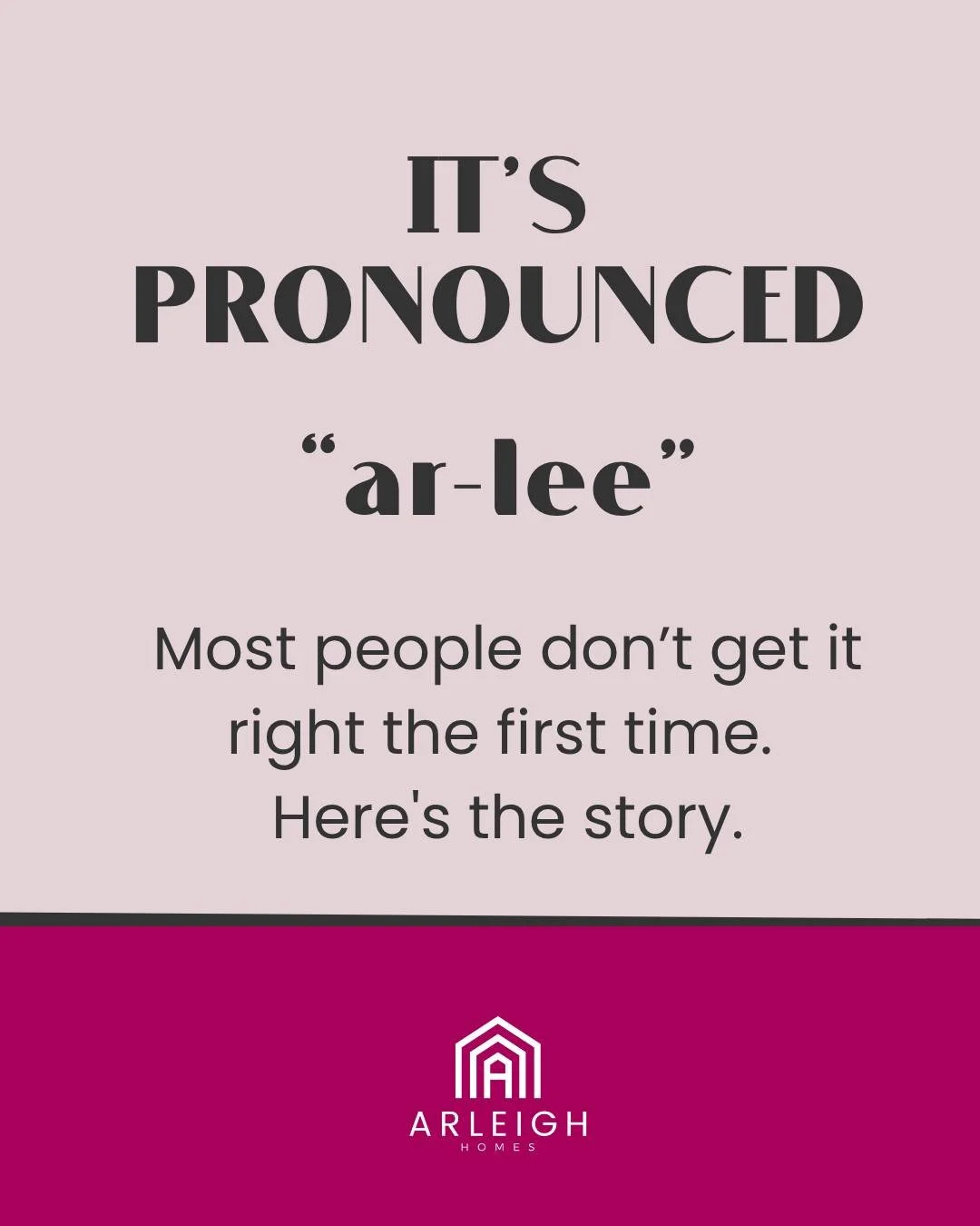 People rarely get my company name right the first time, so here's the origin story. It's ar-LEE, same trick as Arby's.

I'm Rachel, I build custom homes in Edina, MN. 

#ArleighHomes #EdinaMN #CustomHomeBuilder #WomanOwnedBusiness #BehindTheName #New