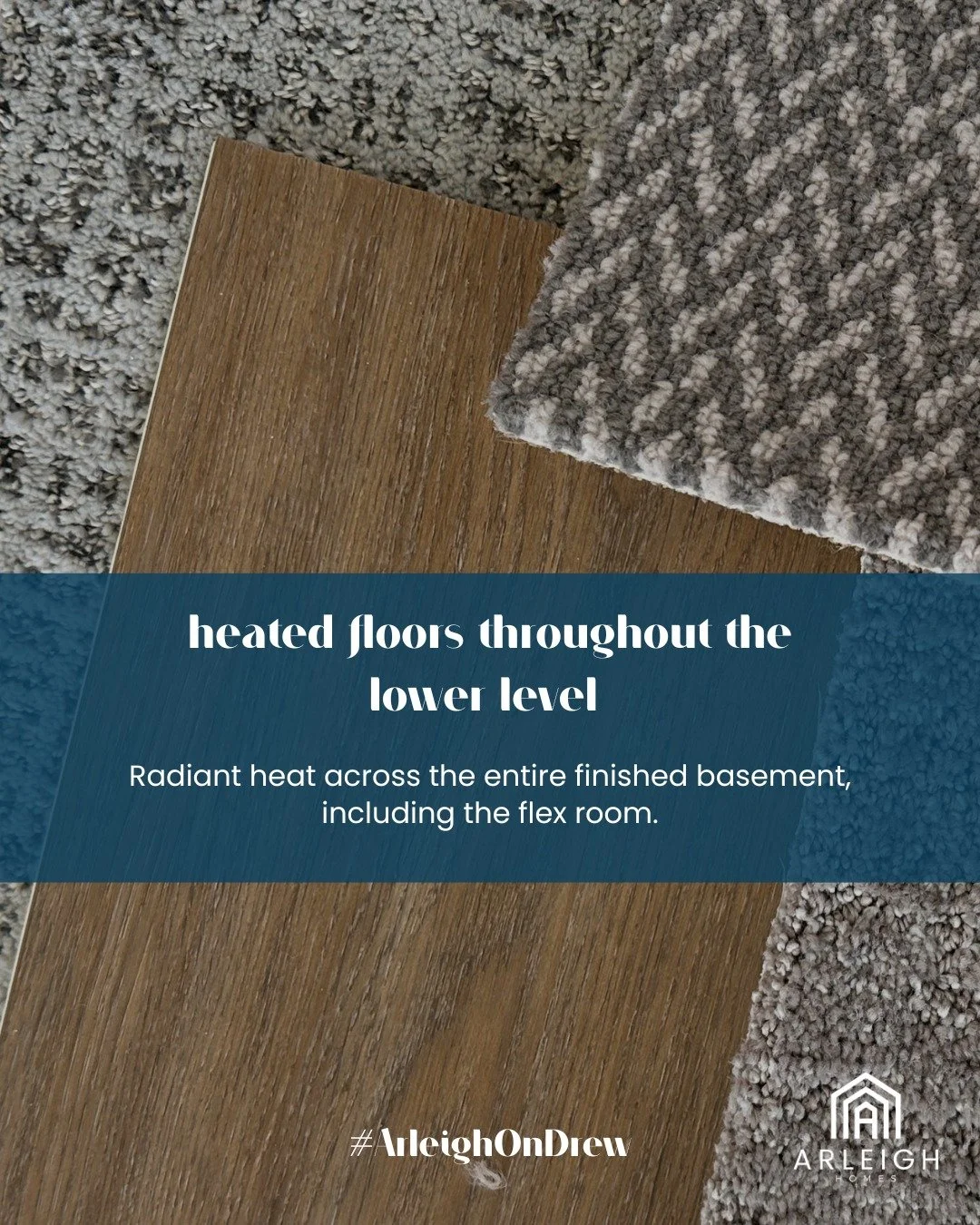 The #arleighondrew project features radiant heated floors run across the entire finished lower level &mdash; including the flex room. In Minnesota, that's not a luxury, it's a love language. Warm underfoot, all winter long. 

Radiant floors heat the 