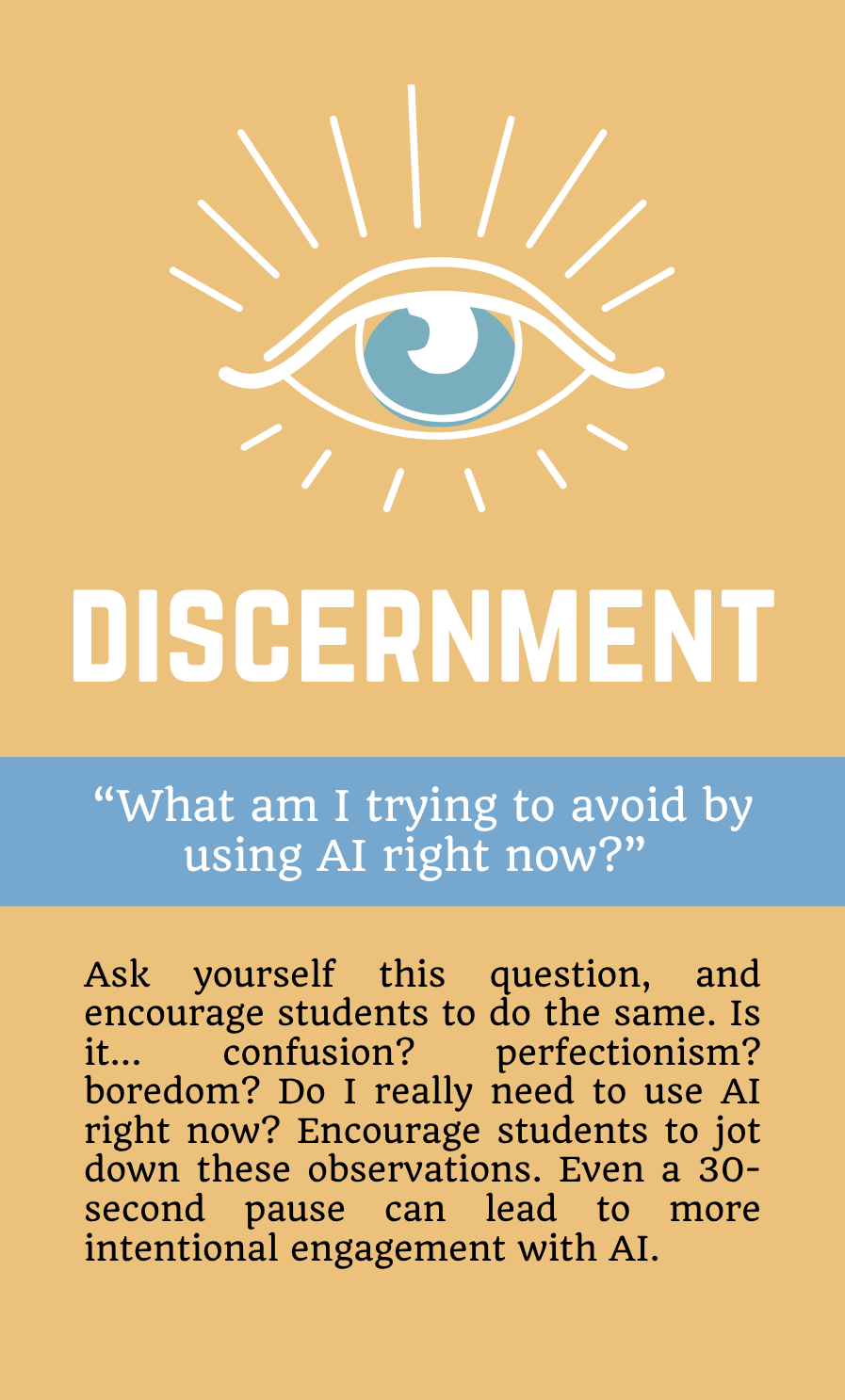 Discernment playing card