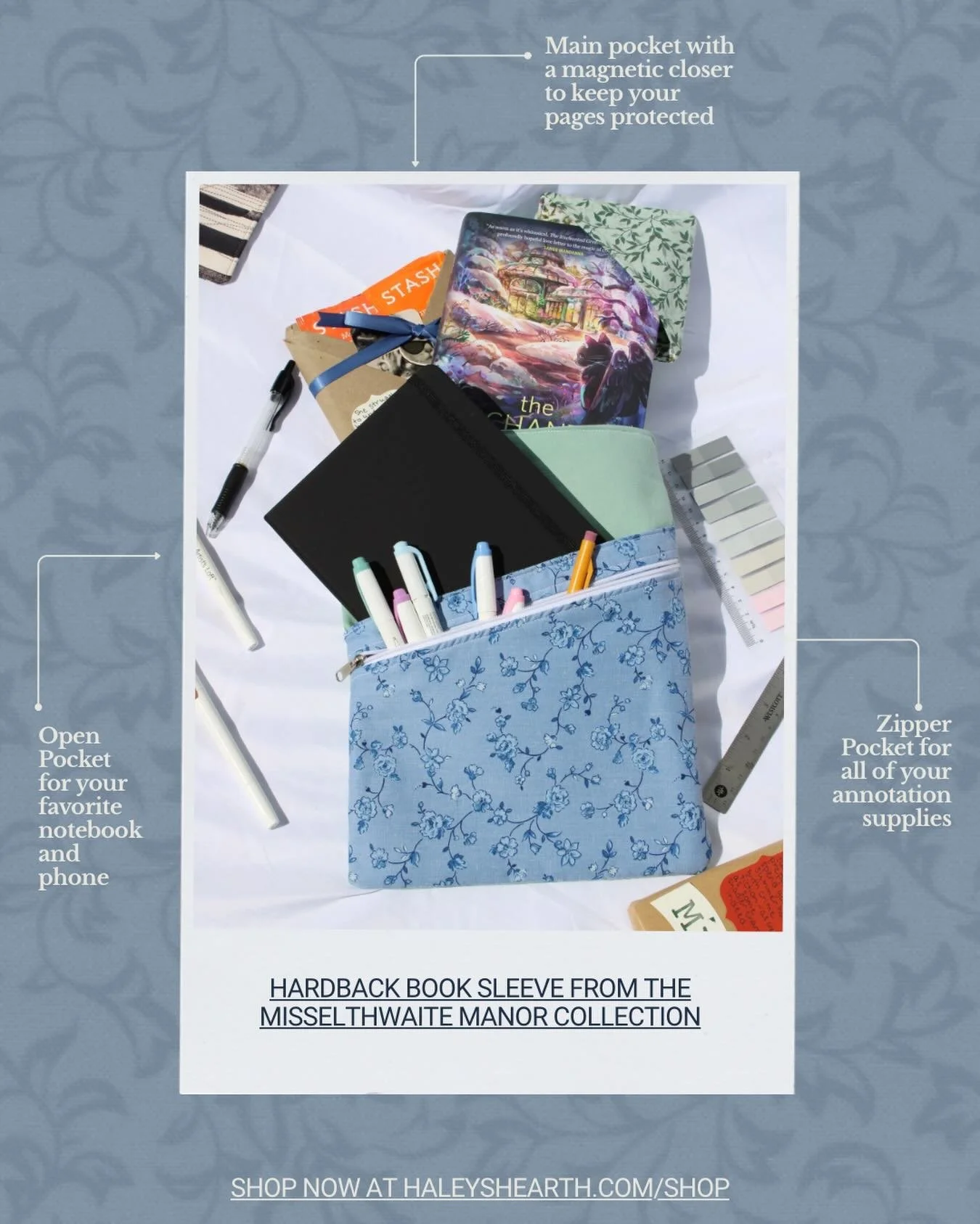 The product that started it all! The company began while I was on maternity leave with my son. I loved the idea of a book sleeve but wanted a bit more than a pouch. I couldn&rsquo;t just stop with one and thought everyone should have one of these! Sh
