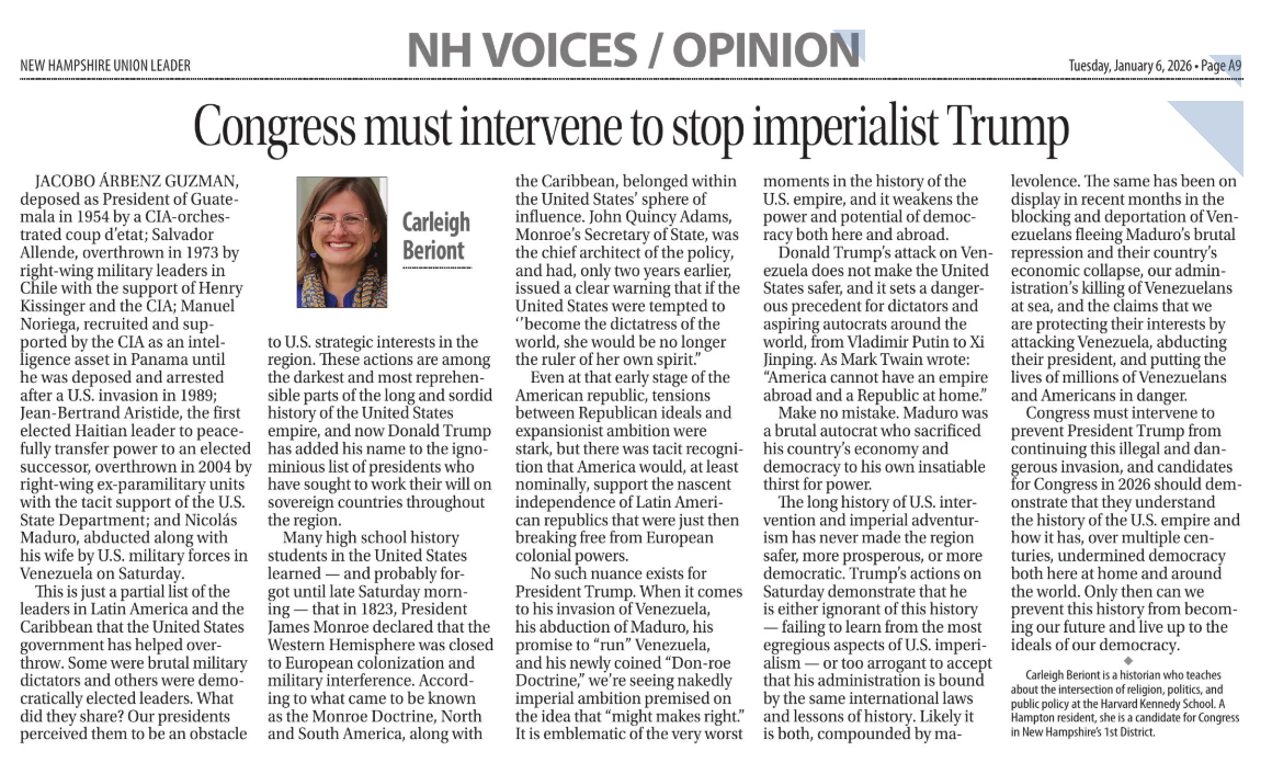 Op-Ed: Congress Must Intervene to Stop Imperialist Trump