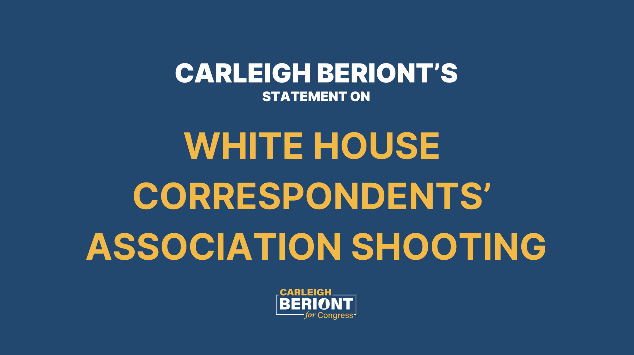 Carleigh’s Statement on the White House Correspondents’ Association Shooting
