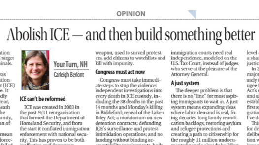 Op-Ed Abolish ICE — And build something better