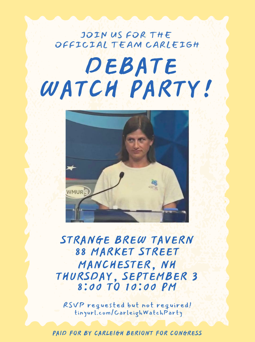 Team Carleigh WMUR Debate Watch Party 